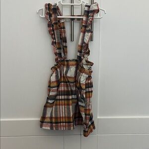 Ruffle Butts Multicolor Plaid Suspender Dress